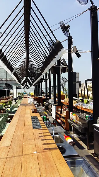 Rooftop bar and club, systems by SIMONIAN Technology